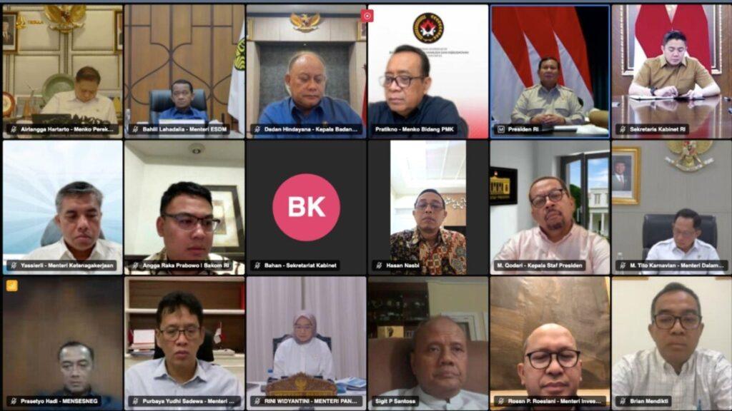 Presiden Prabowo Pimpin Rapat Virtual Kabinet, Bahas Penyesuaian Kebijakan Ekonomi dan Energi 3 Prabowo Pimpin Rapat Virtual Kabinet2 | PUNGGAWA NEWS